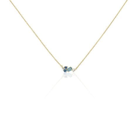 Collier Plaqu&eacute; Or Era Pierre De Synth&egrave;se - Colliers avec pierres Femme | Marc Orian