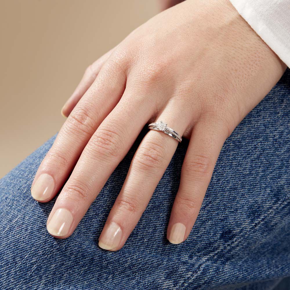 Bague Kate Or Blanc Diamant - Parures de mariage Femme | Marc Orian
