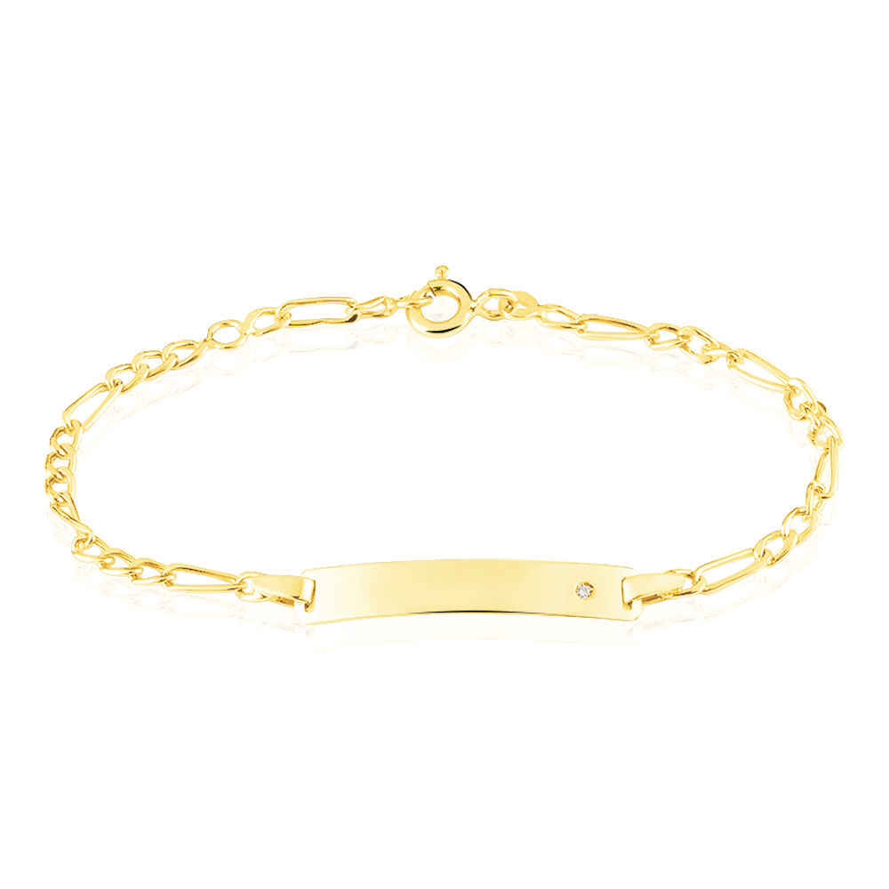 Bracelet Identit&eacute; Bartolomee Maille Alternee 1/3 Or Jaune Oxyde - Gourmettes Enfant | Marc Orian