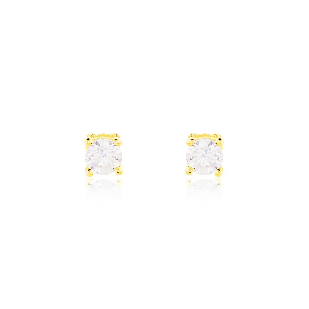 Boucles D'oreilles Puces Victoria Or Jaune Diamant - Puces Femme | Marc Orian