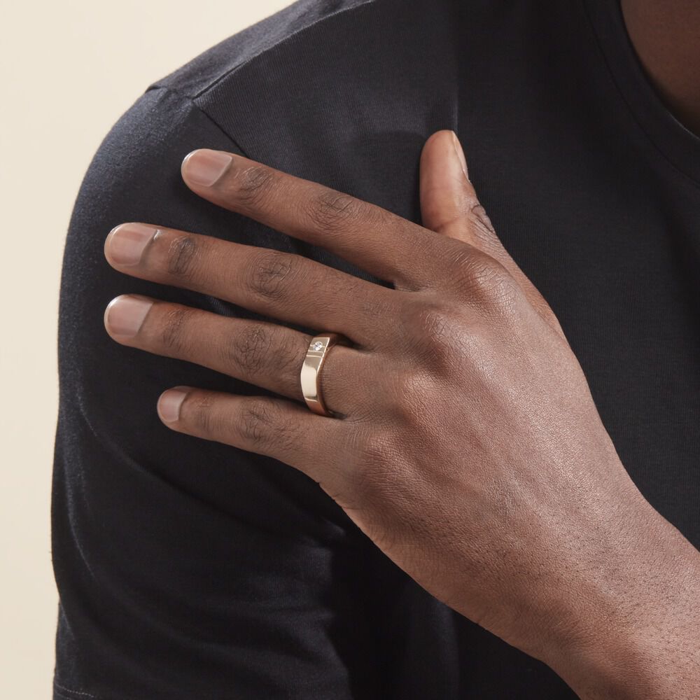 Chevalière Plaqué Or Jaune Alec Oxyde De Zirconium - Chevalières Homme | Marc Orian