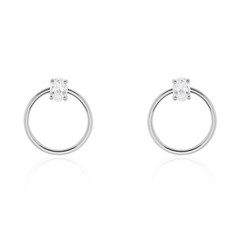 Créoles Kip Or Blanc Oxyde De Zirconium - Boucles d'oreilles Créoles Femme | Marc Orian