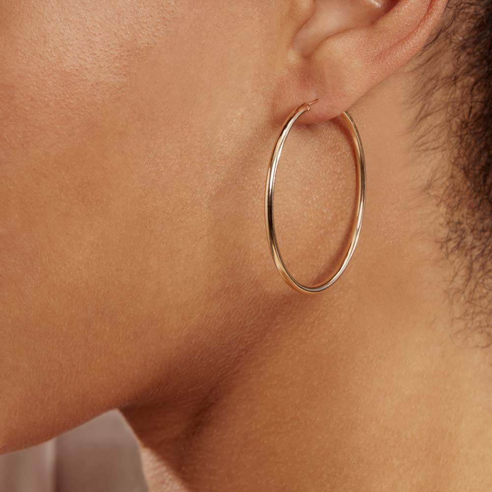 Créoles Ada Lisse Plaqué Or Jaune - Créoles Femme | Marc Orian