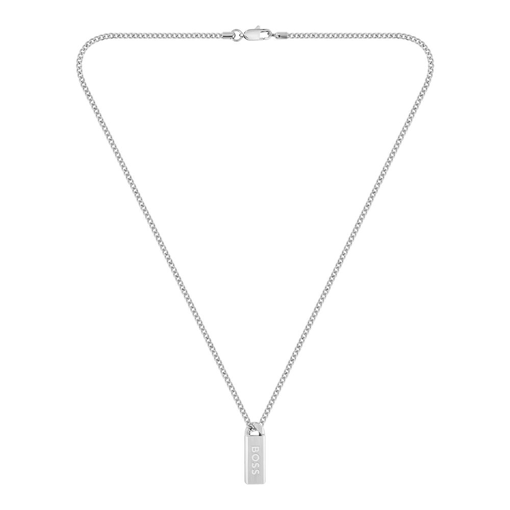 Collier Boss Kassy Emblem Acier Blanc - Colliers Homme | Marc Orian