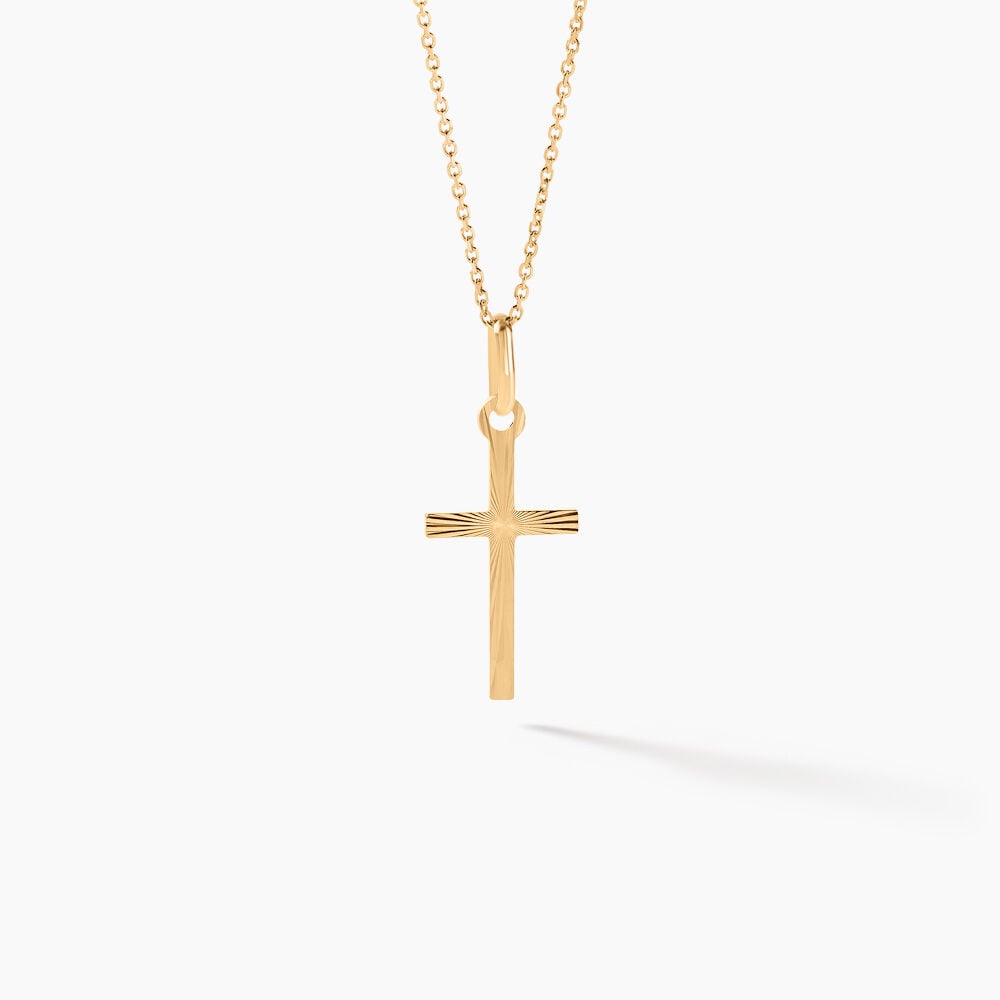 Pendentif Aidana Croix Striee Or Jaune - Pendentifs Unisex | Marc Orian