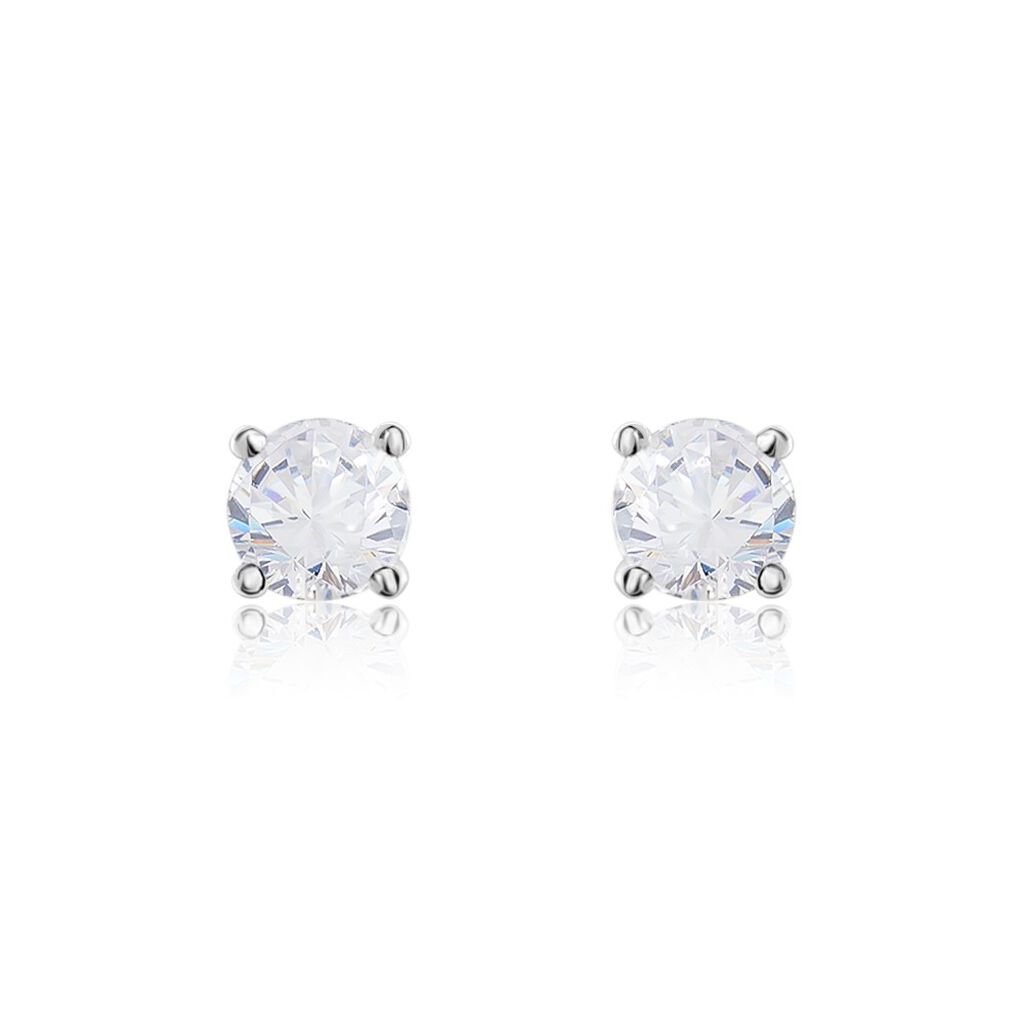 Boucles D'oreilles Puces Victoria Or Blanc Diamant - Puces Femme | Marc Orian