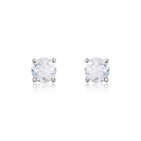 Boucles D'oreilles Puces Victoria Or Blanc Diamant - Puces Femme | Marc Orian