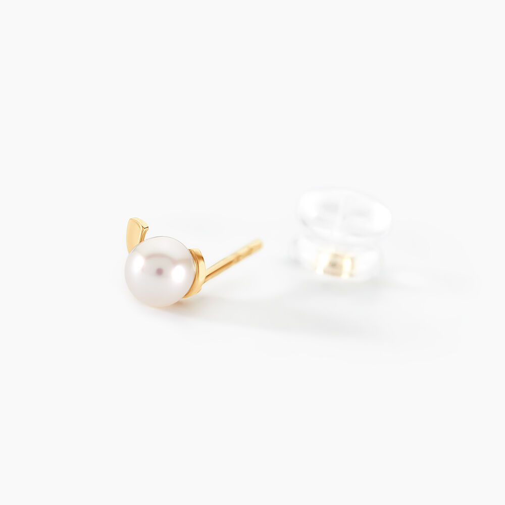 Boucles D'oreilles Puces Odelle Or Jaune Perle De Culture - Puces Femme | Marc Orian