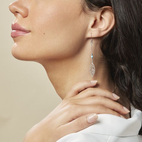 Boucles D'oreilles Pendantes Grethel Argent Blanc Turquoise - Boucles d'oreilles Pendantes Femme | Marc Orian