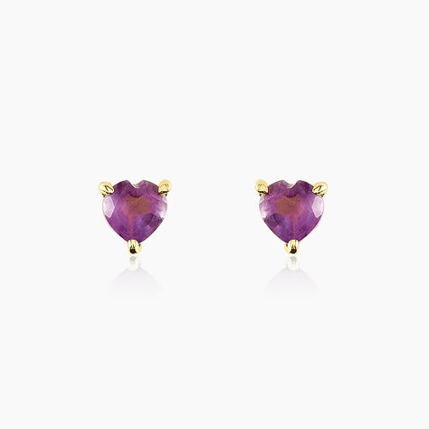 Boucles D'oreilles Puces Pasilla Or Jaune Améthyste - Puces Femme | Marc Orian