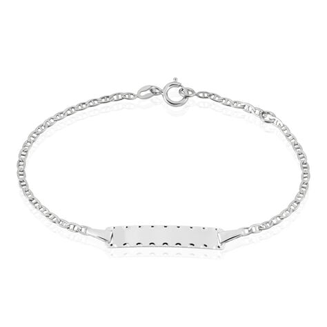 Bracelet Identit&eacute; Esta Maille For&ccedil;at Or Blanc - Gourmettes Enfant | Marc Orian