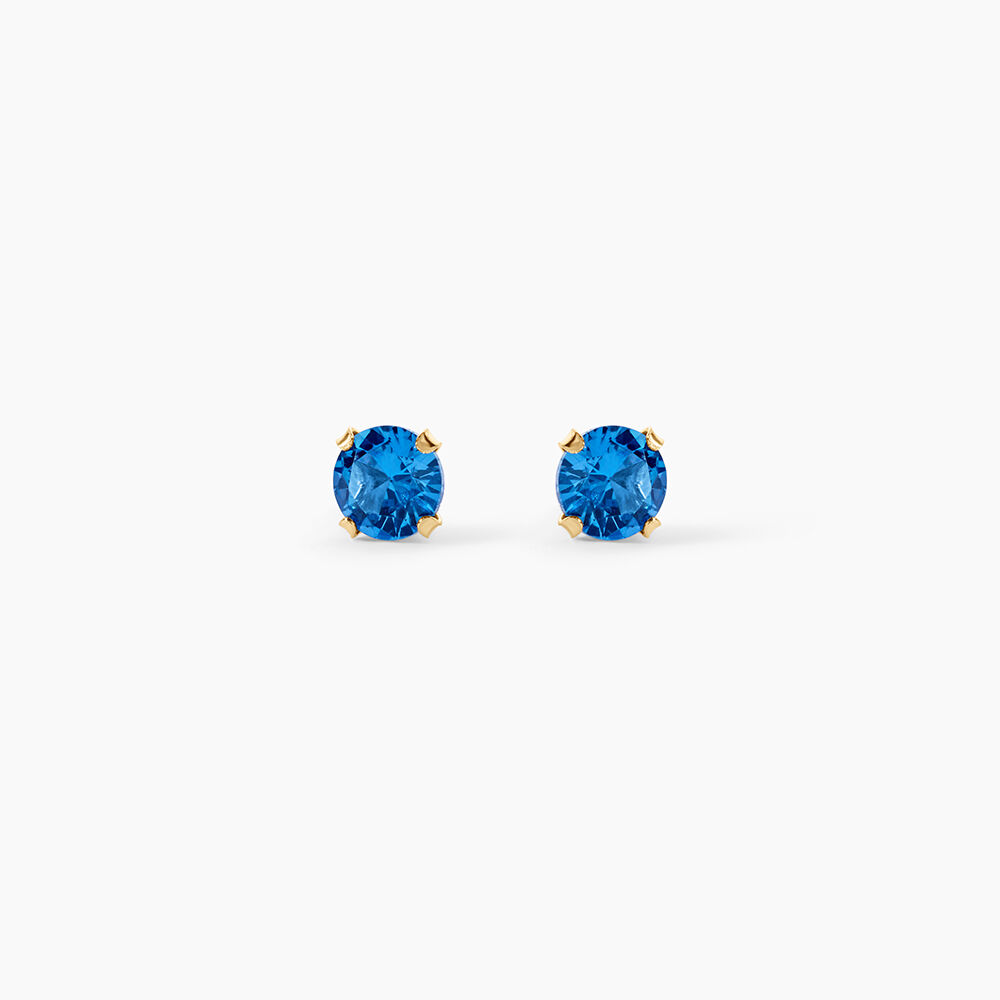 Boucles D'oreilles Puces Carin Serti Griffe 3 Or Jaune Oxyde - Puces Femme | Marc Orian