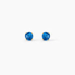 Boucles D'oreilles Puces Carin Serti Griffe 3 Or Jaune Oxyde - Puces Femme | Marc Orian