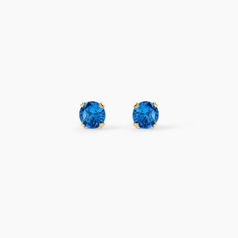 Boucles D'oreilles Puces Carin Serti Griffe 3 Or Jaune Oxyde - Puces Femme | Marc Orian
