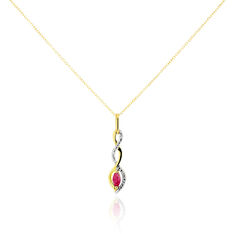 Collier Ondulation Or Bicolore Rubis Et Diamant - Colliers Femme | Marc Orian