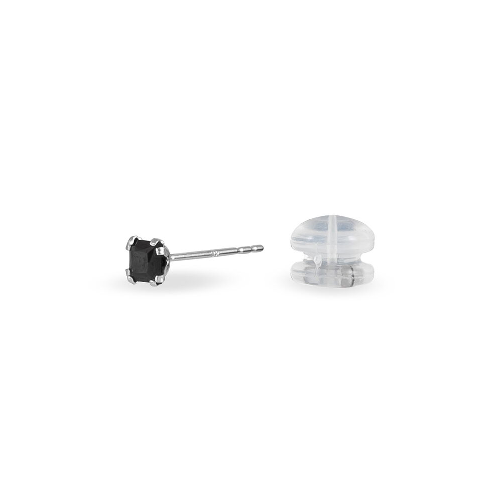 Boucles D'oreilles Puces Doreen Carre Or Blanc Oxyde De Zirconium - Puces Femme | Marc Orian