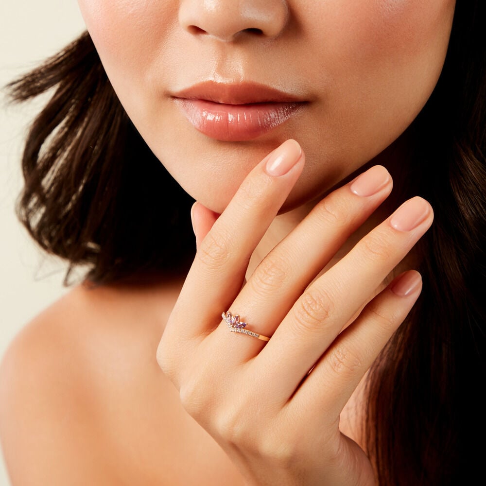 Bague Malamis Or Jaune Améthyste Oxyde De Zirconium - Bagues pierres fines Femme | Marc Orian