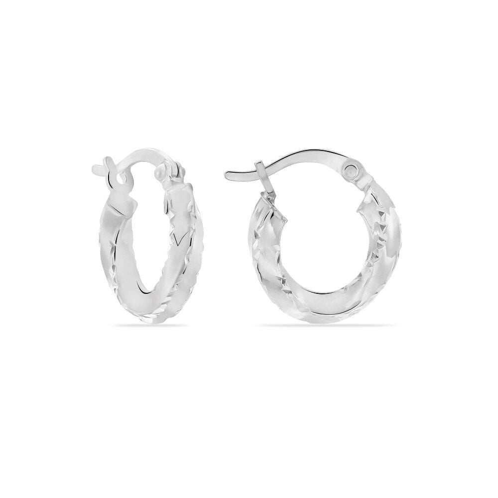 Créoles Argent Blanc Diane - Créoles Femme | Marc Orian