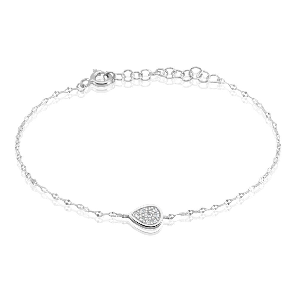 Bracelet Hiram Argent Blanc Oxyde De Zirconium - Bracelets chaînes Femme | Marc Orian
