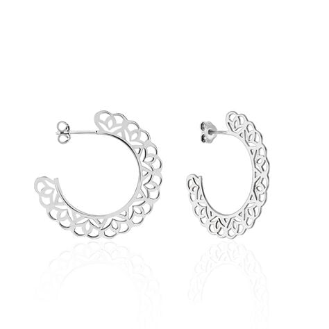 Cr&eacute;oles Sajda Argent Blanc - Cr&eacute;oles Femme | Marc Orian