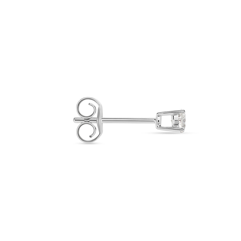 Boucle D'oreille Puce Unitaire Victoria Or Blanc Diamant - Puces Famille | Marc Orian
