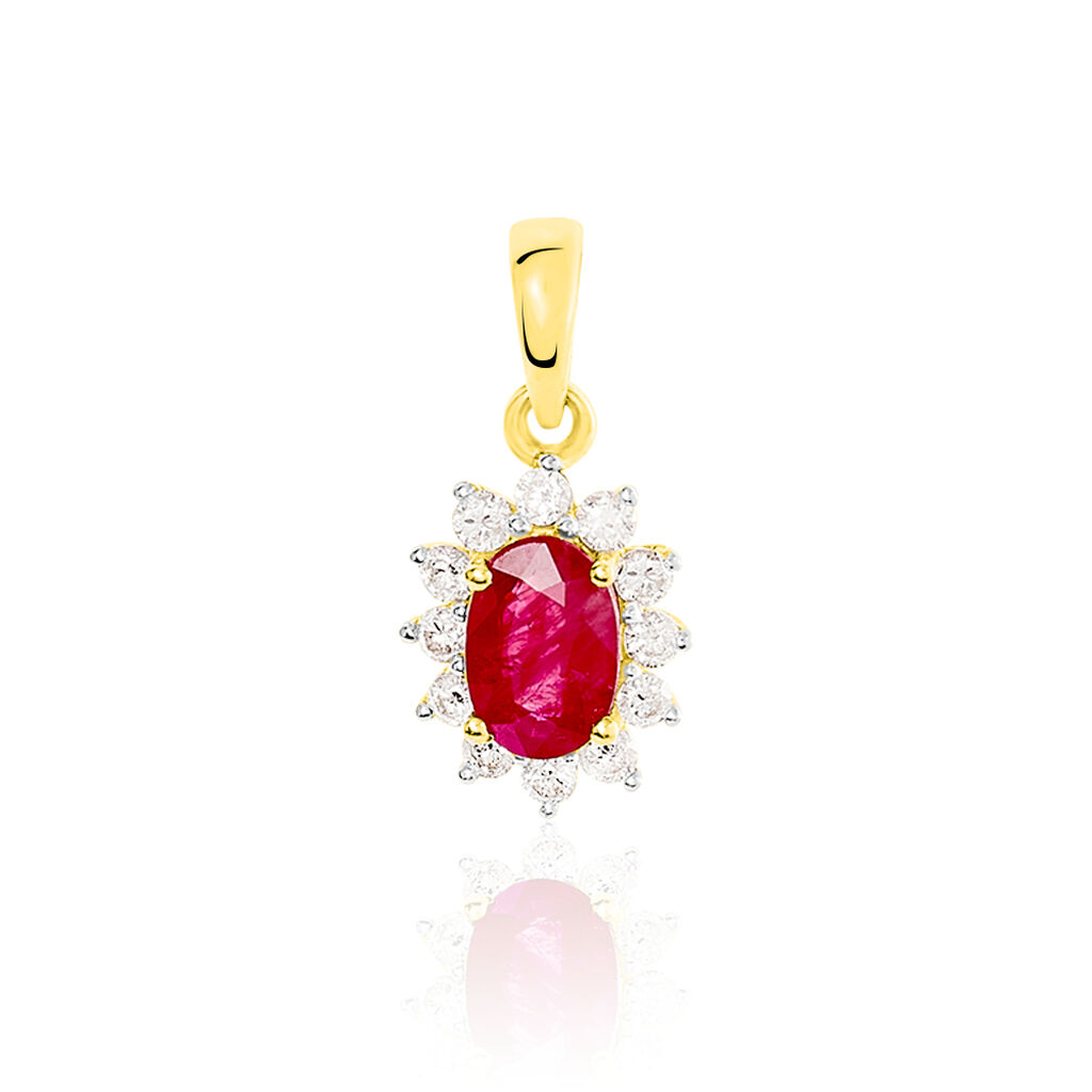 Pendentif Vladimir Or Jaune Rubis Diamants - Pendentifs Femme | Marc Orian