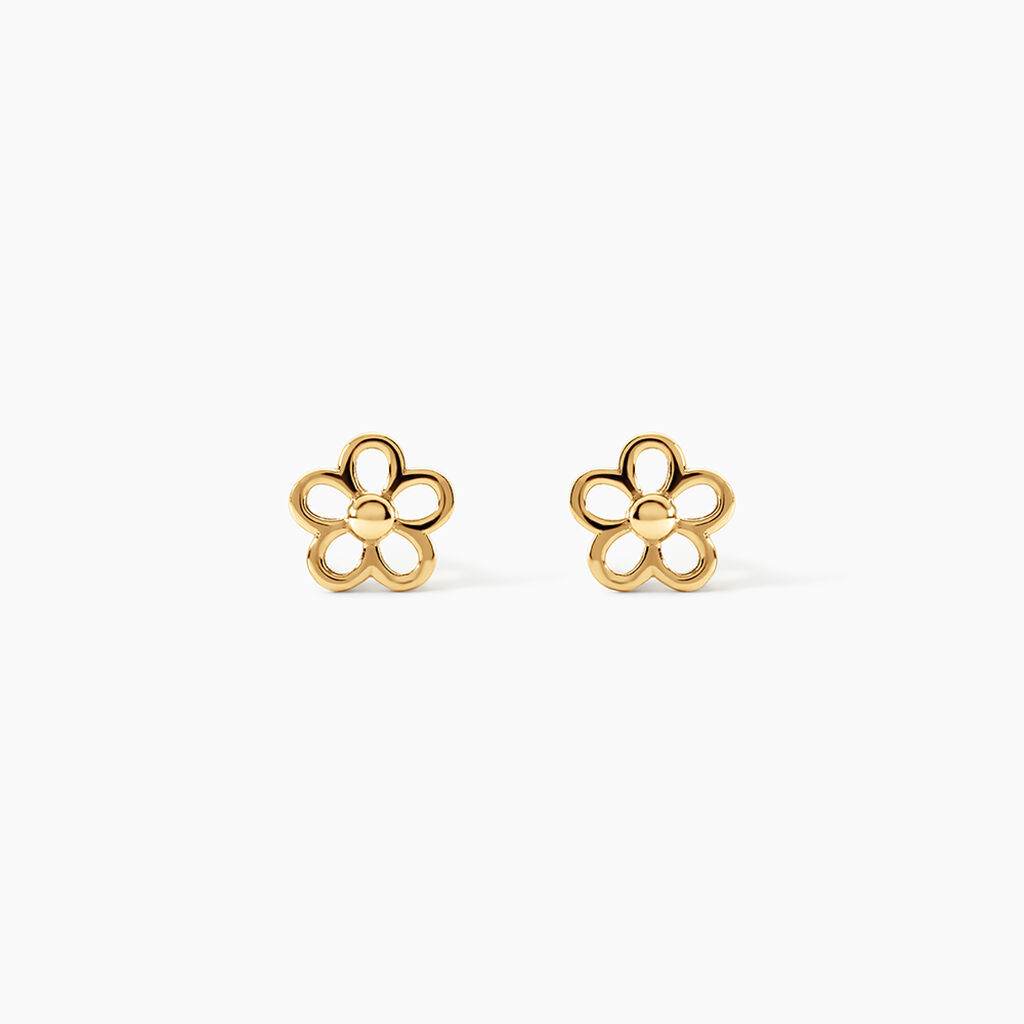 Boucles D'Oreilles Puces Philine Argent Dor&eacute; A L'Or 750/1000 - Puces Femme | Marc Orian