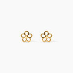 Boucles D'Oreilles Puces Philine Argent Dor&eacute; A L'Or 750/1000 - Puces Femme | Marc Orian