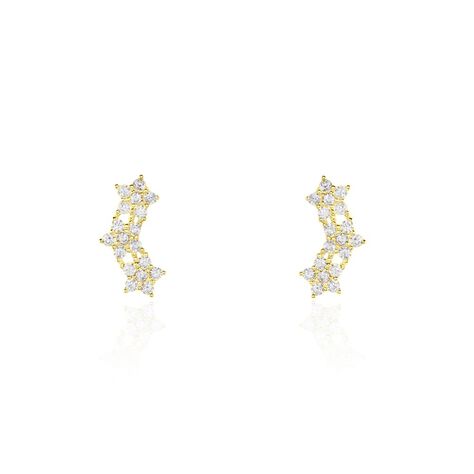 Boucles D'oreilles Puces Or Jaune Youssa Oxydes De Zirconium - Puces Femme | Marc Orian