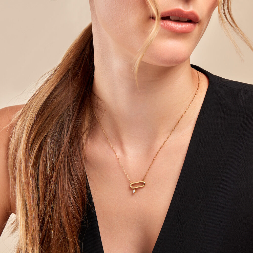 Collier Aurore Acier Doré  Cristal - Colliers avec pierres Femme | Marc Orian