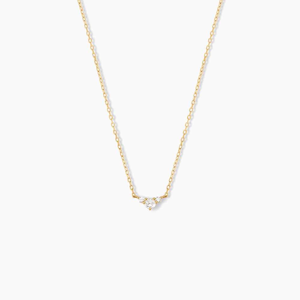 Collier Laurentius Or Jaune Diamant Synth&eacute;tique - Colliers avec pierres Femme | Marc Orian