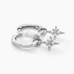 Cr&eacute;oles Astre Precieux Argent Blanc Oxyde De Zirconium - Boucles d'oreilles pampille Femme | Marc Orian