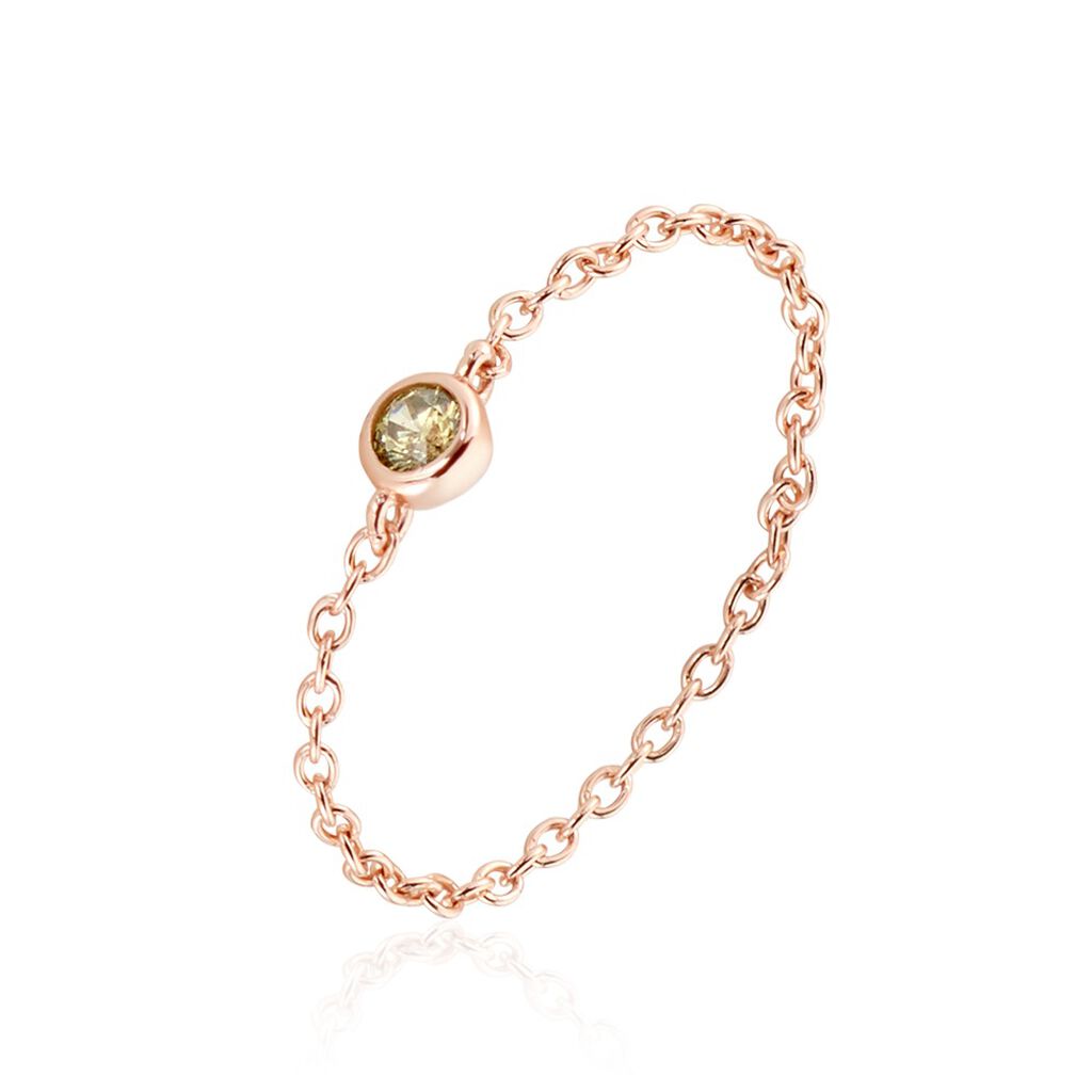 Bague Chaine Madalyn Argent Rose Oxyde De Zirconium - Solitaires Femme | Marc Orian