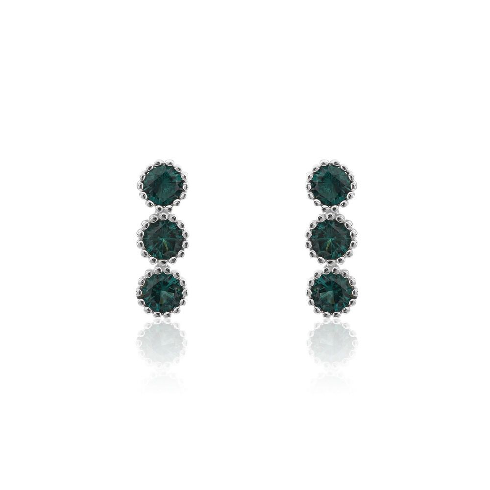 Boucles D'oreilles Puces Kasey Argent Blanc Oxyde De Zirconium - Puces Femme | Marc Orian