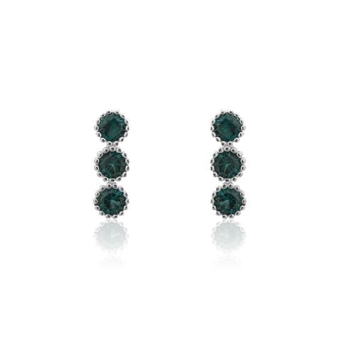 Boucles D'oreilles Puces Kasey Argent Blanc Oxyde De Zirconium - Puces Femme | Marc Orian