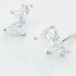 Boucles D'oreilles Puces Anya Argent Blanc Oxyde De Zirconium - Puces Femme | Marc Orian