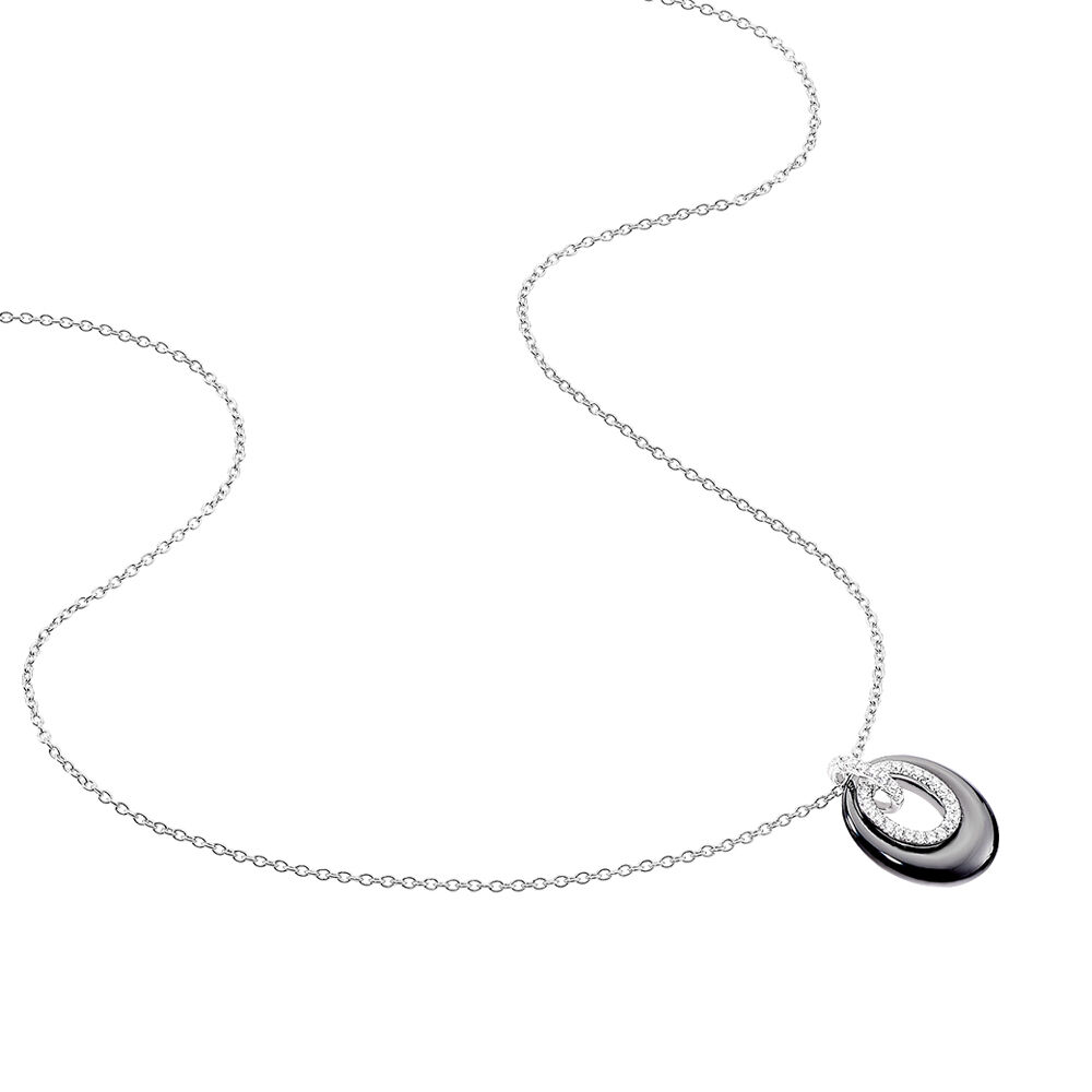 Collier Suhayla Argent Blanc Céramique Et Oxyde De Zirconium - Colliers avec pierres Femme | Marc Orian