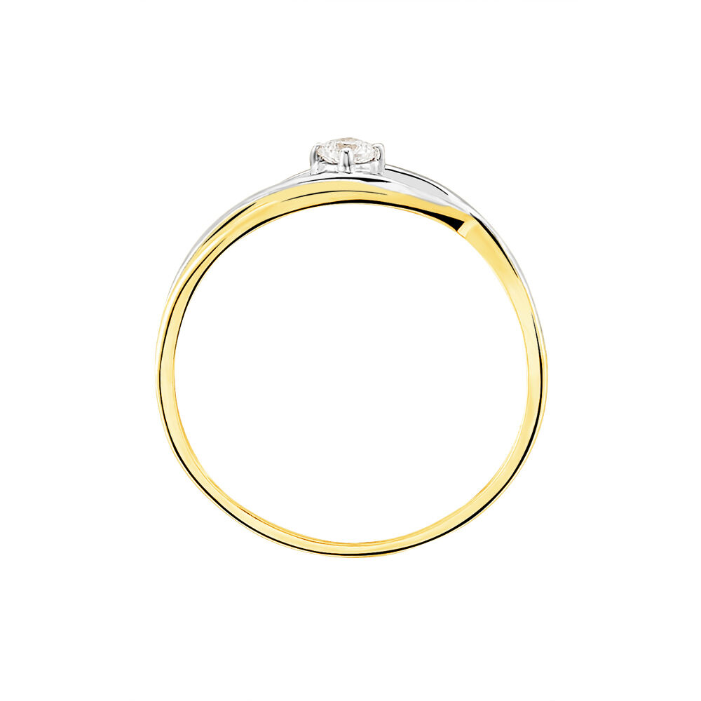 Bague Solitaire Peline Or Bicolore Oxyde De Zirconium - Solitaires Femme | Marc Orian