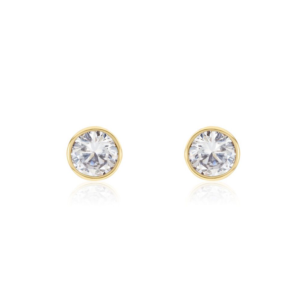 Boucles D'oreilles Puces Plaqu&eacute; Or Jaune Niclaus Oxyde - Puces Femme | Marc Orian