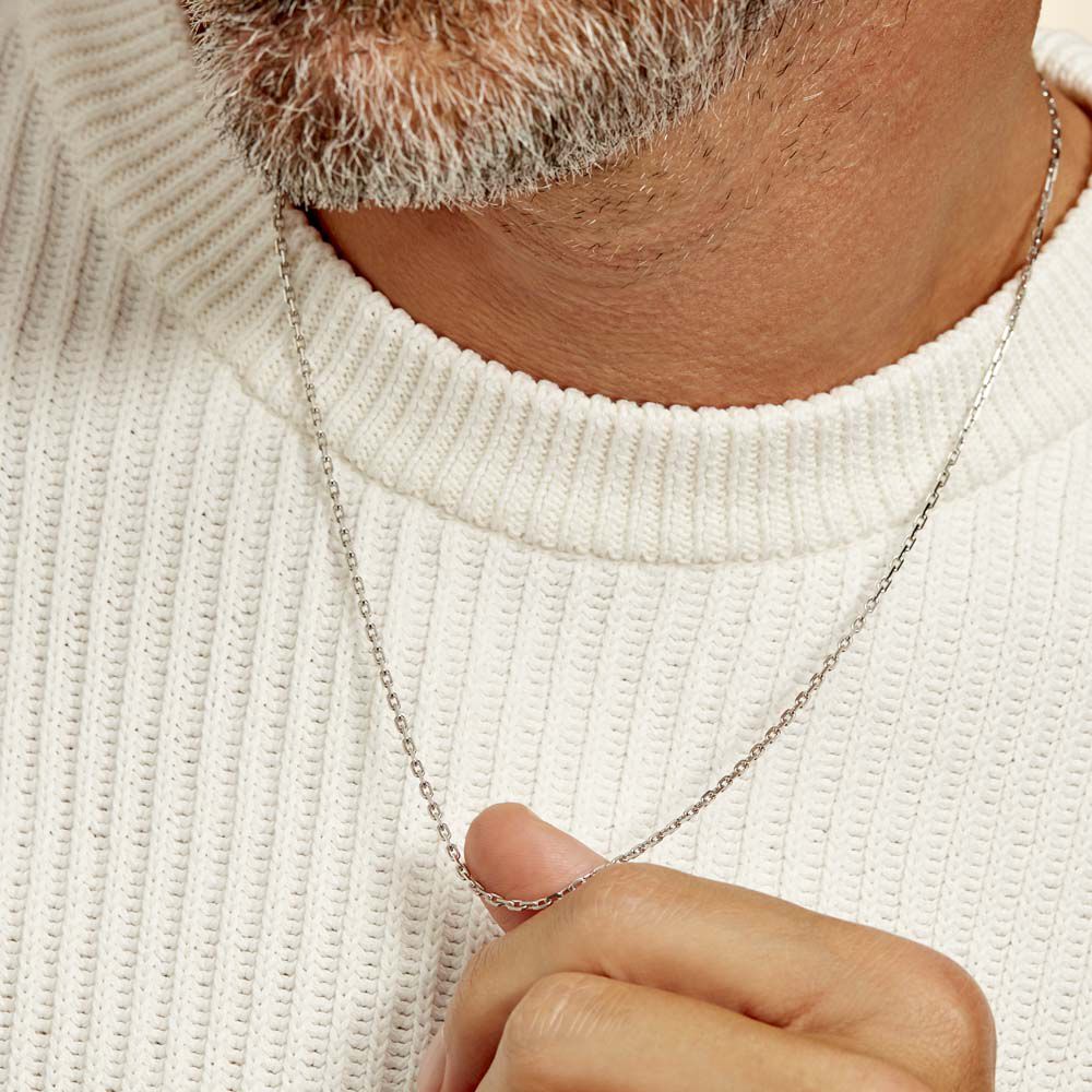 Chaîne Claudine Maille Forçat Argent Blanc - Chaines Famille | Marc Orian
