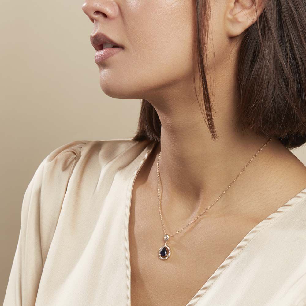 Collier Brigita Plaqué Or Pierre De Synthese Et Oxyde De Zirconium - Colliers avec pierres Femme | Marc Orian
