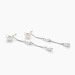 Boucles D'oreilles Pendantes Yuna Argent Blanc Perle De Culture - Pendantes Femme | Marc Orian