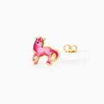 Boucles D'Oreilles Puces Fantasila Cheval Argent Dor&eacute; A L'Or 750/1000 - Puces Enfant | Marc Orian