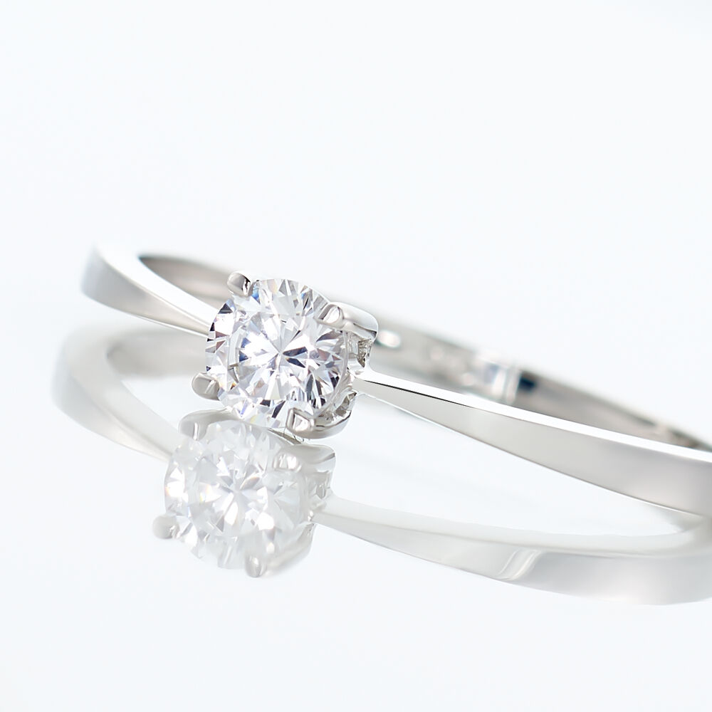 Bague Solitaire Abriel Or Blanc Oxyde De Zirconium - Solitaires Femme | Marc Orian