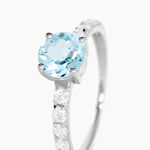 Bague Or Blanc Monroe Topaze Oxydes De Zirconium - Bagues pierres fines Femme | Marc Orian