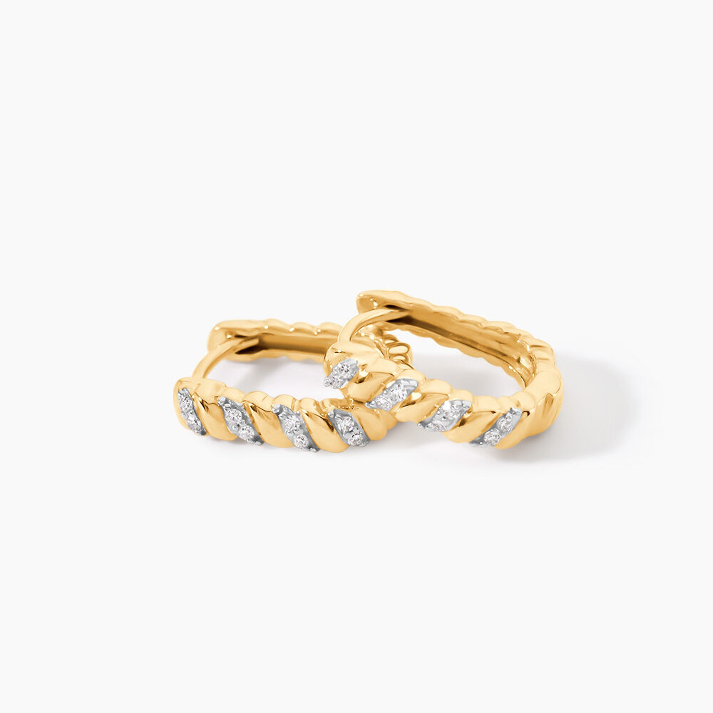 Cr&eacute;oles Flore Or Jaune Diamant - Cr&eacute;oles Femme | Marc Orian