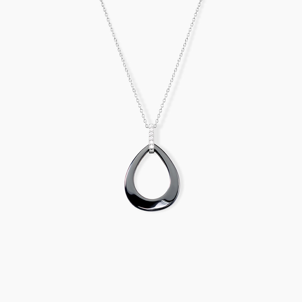 Collier Nelly Argent Blanc C&eacute;ramique Et Oxyde De Zirconium - Colliers avec pierres Femme | Marc Orian