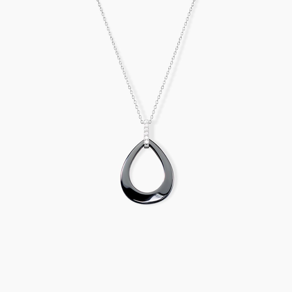 Collier Nelly Argent Blanc C&eacute;ramique Et Oxyde De Zirconium - Colliers avec pierres Femme | Marc Orian