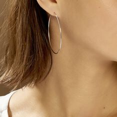 Créoles Dominae Or Blanc - Boucles d'oreilles Créoles Femme | Marc Orian
