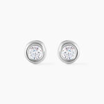 Boucles D'oreilles Puces Eden Serti Pneu Or Blanc Oxyde De Zirconium - Puces Femme | Marc Orian